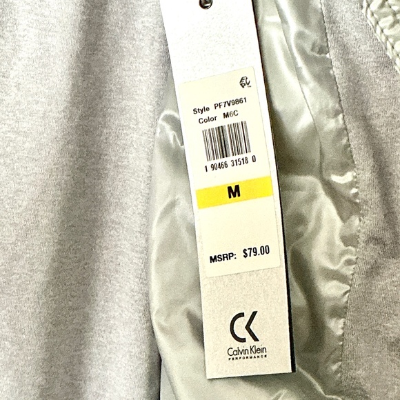 Calvin Klein Performance Silver Puffer Down Vest Size Medium NEW - Picture 7 of 7
